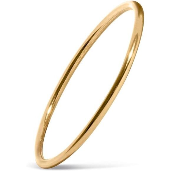 Jewelry - Handmade 1mm 14K Gold Filled Ring for Women & Girls Thin Gold Ring Dainty Cute
